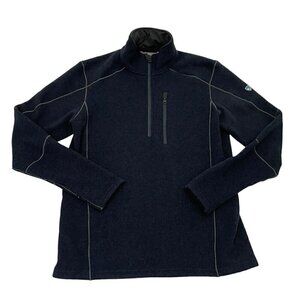 Kuhl 1/4 Zip Pullover Sweater Sweatshirt Pockets Navy Blue Men's size Medium